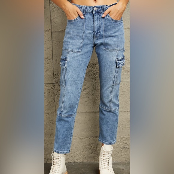 KanCan Denim - Kancan High Rise Slim Straight Cargo Pants